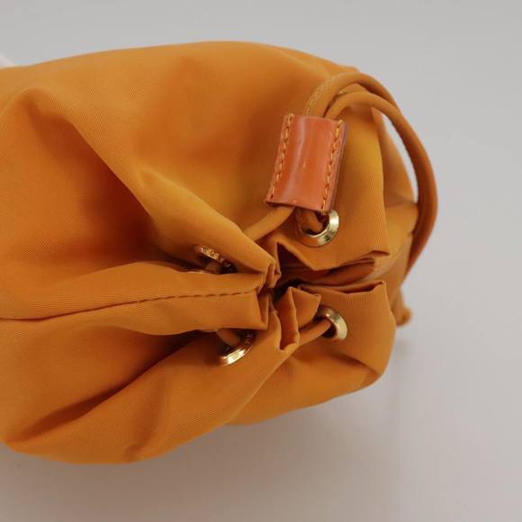 PRADA Purse Pouch Nylon Orange Gold Auth ki5232 - Picture 6 of 16